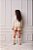 Shorts Saia Infantil Pregas Bege Khaki Anime - Imagem 2