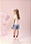 Shorts Saia Infantil Com Pregas Jeans Momi - Imagem 2