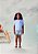Blusa Infantil Babados Tule Azul Frances Anime - Imagem 1