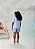 Blusa Infantil Babados Tule Azul Frances Anime - Imagem 2