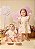 Vestido Bebe Bordado Flor  Bege Momi - Imagem 1