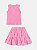 Conjunto Infantil Rosa Com Saia florzinhas Bimbi - Imagem 3