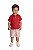 Conjunto Infantil Bermuda Listras Vermelho Nini Ba - Imagem 1