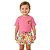 Conjunto Infantil Rosa Shorts Floral Jaca Lele - Imagem 1
