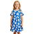 Vestido Infantil Azul Flores Brancas Jaca Lele - Imagem 1