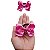 Laço de Cabelo Parzinho Borboletinha Rosa Gorgurão Feito No Elástico - Imagem 7