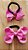 Laço de Cabelo Parzinho Borboletinha Rosa Gorgurão Feito No Elástico - Imagem 4