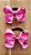 Laço de Cabelo Parzinho Borboletinha Rosa Gorgurão Feito No Elástico - Imagem 1