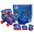 Patins Roller Infantil Quad Ajustável 34-37 + Kit de Proteção Azul Unitoys - Imagem 1