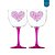 02 Taças de Gin Bicolor rosa translúcido 580 Ml Personalizadas 'Coração Love you' - Imagem 1