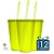 12 Copos Ecológico Biodegradável 550 ml Amarelo Neon com Tampa e Canudo - Imagem 2