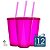 12 Copos Ecológico Biodegradável 550 ml Rosa Neon com Tampa e Canudo - Imagem 2