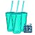 12 Copos Twister 500 ml Verde Claro com tampa e canudo - Imagem 2