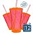 12 Copos Twister 500 ml laranja neon com tampa e canudo - Imagem 1