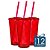 12 Copos Twister 500 ml Vermelho translucido com tampa e canudo - Imagem 2