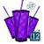 12 Copos Twister 500 ml Roxo translucido com tampa e canudo - Imagem 1