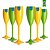 12 Taças Champagne 160 ml Verde e amarela - Imagem 1