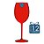 12 Taças de Vinho ELEGANCE 600ml Vermelho Translúcido - Imagem 1