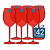 42 Taças de Vinho ELEGANCE 600ml Vermelho Translúcido - Imagem 1