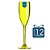 12 Taças Champagne 160 ml Amarela Neon - Imagem 1