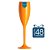 48 Taças Champagne 160 ml Laranja - Imagem 1