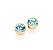 BRINCO ROMMANEL DOURADO FORMATO SOLITÁRIO COM CRISTAL REDONDO AZUL 525181 - Imagem 1
