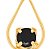 BRINCO ROMMANEL DOURADO FORMATO GOTA LISA COM CRISTAL NEGRO 525030 - Imagem 2