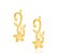 BRINCO ROMMANEL DOURADO DE GRAMPO COM DETALHES ONDULADOS E FLOR 525669 - Imagem 1