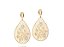 BRINCO ROMMANEL DOURADO FORMATO GOTA COM DETALHES VAZADOS FLORES 523926-00-00 - Imagem 1