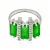 ANEL ROMMANEL FOLHEADO A RODHIUM COM CRISTAIS VERDES 110699 - TAM. 18 - Imagem 1