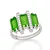 ANEL ROMMANEL FOLHEADO A RODHIUM COM CRISTAIS VERDES 110699 - TAM. 18 - Imagem 2