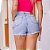 SHORT JEANS CARMEN CLARO DESTROYED BARRA DESFIADA SEM STRETCH - Imagem 2