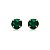 Cartela de Brincos Zircônia 8mm - Verde Esmeralda - Prata 925 (Contém 12 Pares) - Imagem 3