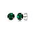 Cartela de Brincos Zircônia 8mm - Verde Esmeralda - Prata 925 (Contém 12 Pares) - Imagem 1