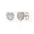 Cartela de brincos zircônia Coração 8x8 - Cristal - Prata 925 (Contém 12 Pares) - Imagem 1