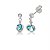 Brinco Zircônia Redondo 3mm com 6mm - Azul Céu- Prata 925 (12 Pares) - Imagem 1