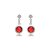 Brinco Zircônia Redondo 3mm com 6mm - Vermelho - Prata 925 (12 Pares) - Imagem 2