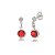 Brinco Zircônia Redondo 3mm com 6mm - Vermelho - Prata 925 (12 Pares) - Imagem 1