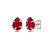 Cartela de Brincos Gota 6X8 - Vermelho- Prata 925 (Contém 12 Pares) - Imagem 1