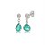 Cartela de brincos zircônia Gota Garra com Redondo 4mm - Verde Leitoso - Prata 925 (Contém 12 Pares) - Imagem 1