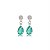 Cartela de brincos zircônia Gota Garra com Redondo 4mm - Verde Leitoso - Prata 925 (Contém 12 Pares) - Imagem 3