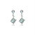 Cartela de Brincos Redondo 4mm com Quadrado 6x6 - Azul Bebê - Prata 925 (Contém 12 Pares) - Imagem 3