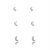 Trios de brincos Prata Lisa 3 Luas - Prata 925 (Contém 5 Trios) - Imagem 3