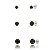 Trios de brincos zircônia 4/5/6mm - Preto - Prata 925 (5 trios) - Imagem 1