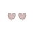 Cartela de brincos zircônia Coração 6x6 - Rosa - Prata 925 (Contém 12 Pares) - Imagem 3