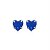 Cartela de brincos zircônia Coração 6x6 - Azul Caneta - Prata 925 (Contém 12 Pares) - Imagem 3