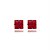 Cartela de brincos zircônia quadrado 6x6 - Vermelho - Prata 925 (Contém 12 Pares) - Imagem 3