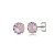 Cartela de brincos zircônia redondo 7mm - Rosa - Prata 925 (Contém 12 Pares) - Imagem 1