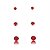 Trios de brincos zircônia Redondo - Vermelho -3/4/5mm - Prata 925 (Contém 5 Trios) - Imagem 2
