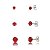 Trios de brincos zircônia Redondo - Vermelho -3/4/5mm - Prata 925 (Contém 5 Trios) - Imagem 1